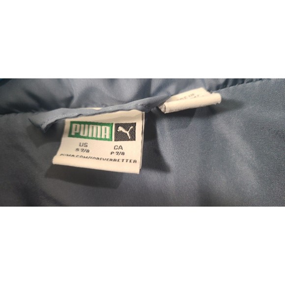 Puma Sleeveless Puffer Jacket Youth Small 7/8 Full Zip Polyester Blue Pockets - Picture 4 of 7